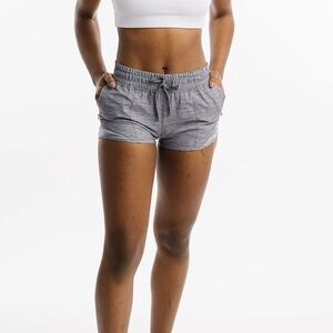 Zyia Gray Camo Mesh Hidden Zipper Shorts